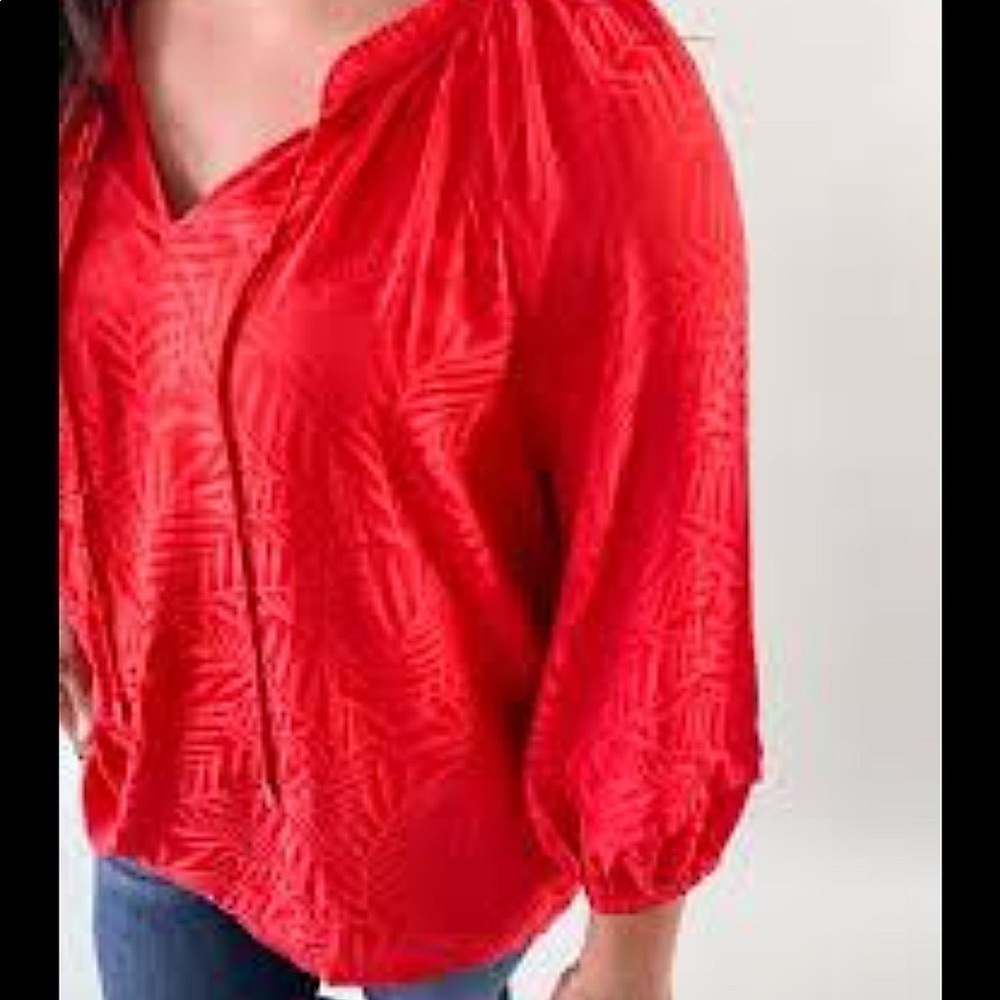 TALBOTS Coral V-Neck blouse women’s size XS